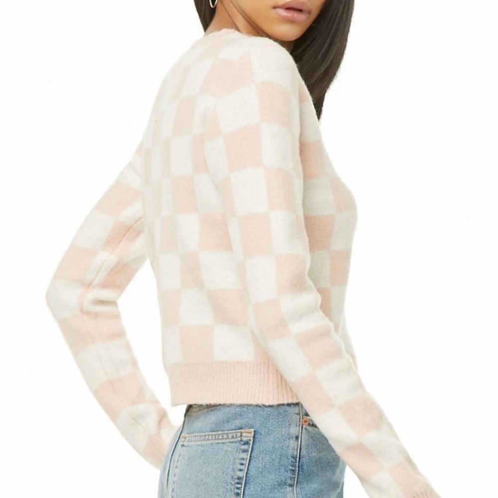 Pink Checkered Sweater